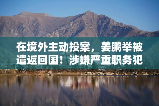 在境外主动投案，姜鹏举被遣返回国！涉嫌严重职务犯罪，去年11月外逃