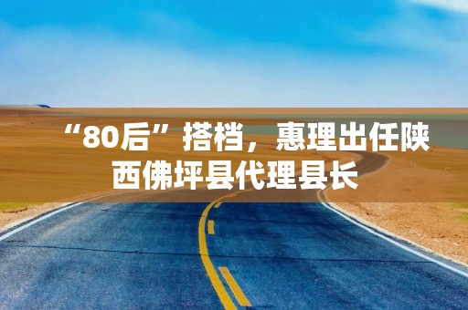 “80后”搭档，惠理出任陕西佛坪县代理县长