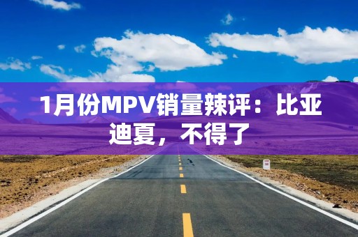 1月份MPV销量辣评：比亚迪夏，不得了