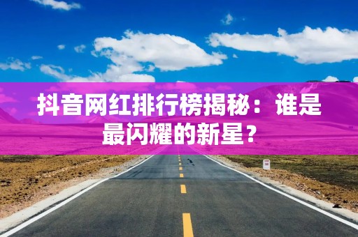 抖音网红排行榜揭秘：谁是最闪耀的新星？