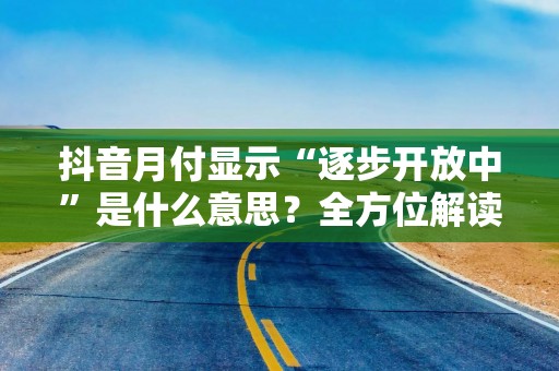 抖音月付显示“逐步开放中”是什么意思？全方位解读！