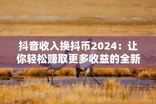 抖音收入换抖币2024：让你轻松赚取更多收益的全新方式